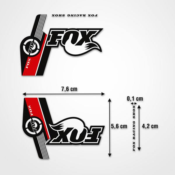 Pegatinas: Set horquillas bicicleta BTT Fox Racing Shox