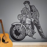 Vinilos Decorativos: Elvis Presley y motocicleta 2