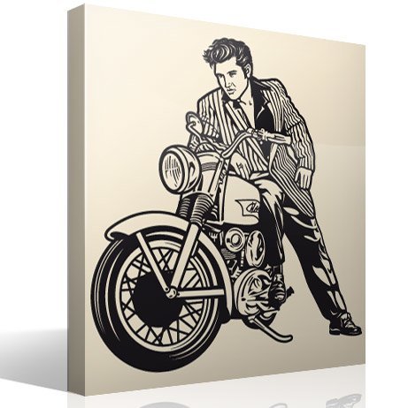 Vinilos Decorativos: Elvis Presley y motocicleta