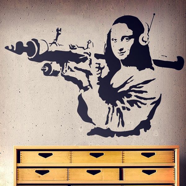 Vinilos Decorativos: La Gioconda con un lanzacohetes - Banksy