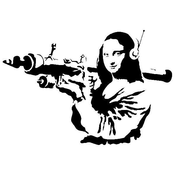 Vinilos Decorativos: La Gioconda con un lanzacohetes - Banksy
