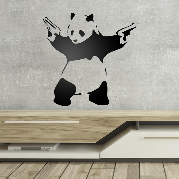 Vinilos Decorativos: Panda armado de Banksy