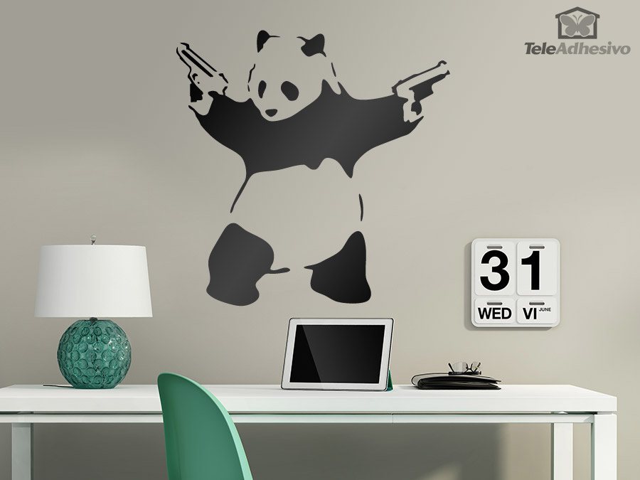 Vinilos Decorativos: Panda armado de Banksy