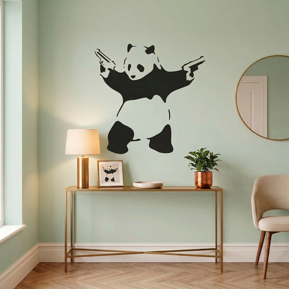 Vinilos Decorativos: Panda armado de Banksy