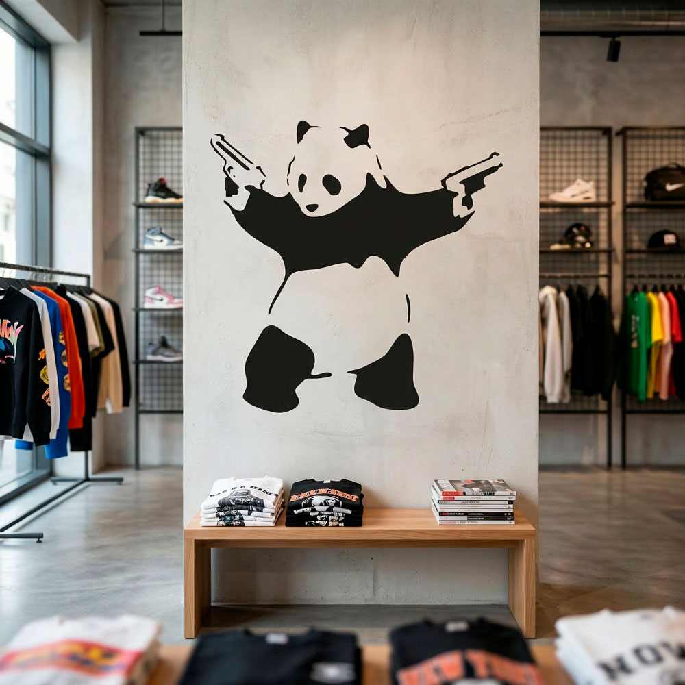 Vinilos Decorativos: Panda armado de Banksy