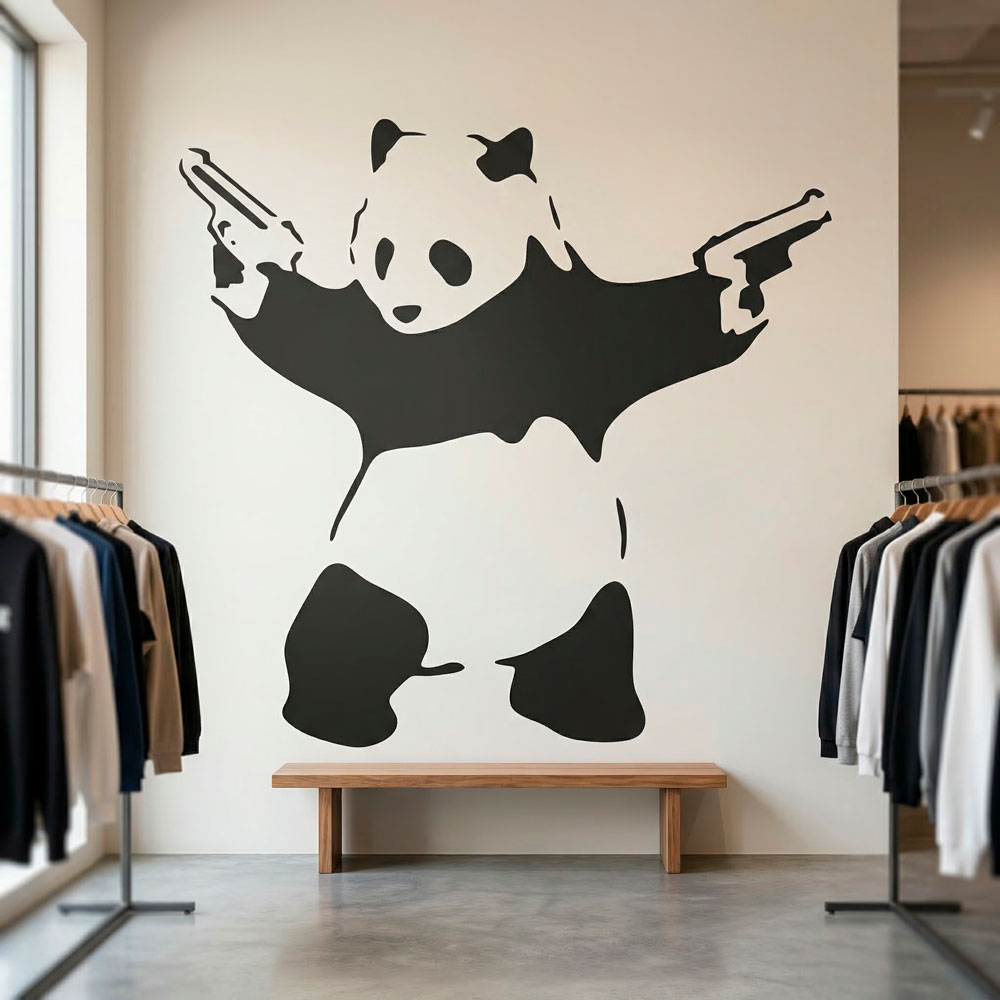 Vinilos Decorativos: Panda armado de Banksy