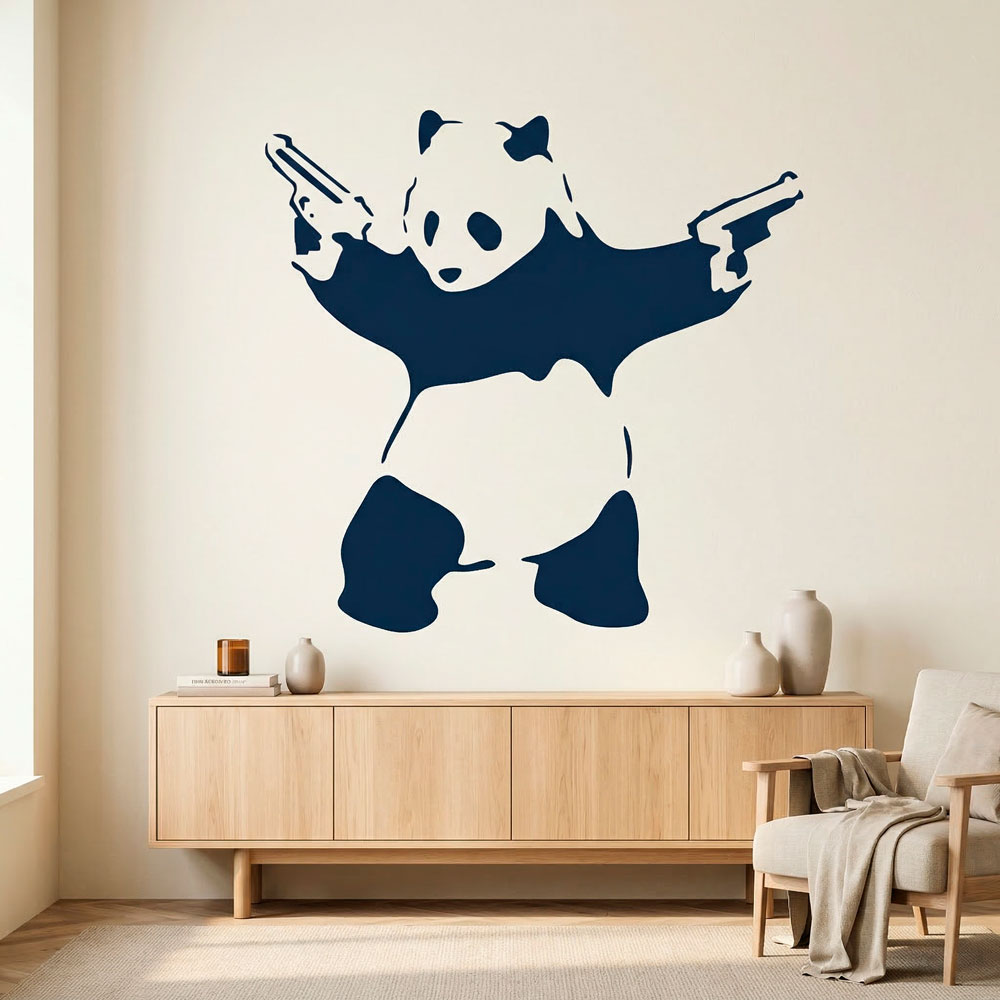 Vinilos Decorativos: Panda armado de Banksy