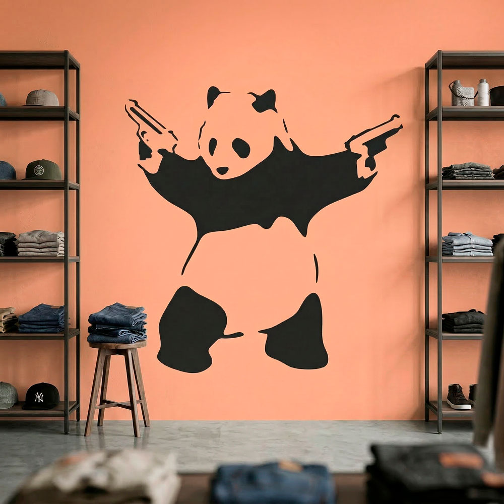 Vinilos Decorativos: Panda armado de Banksy
