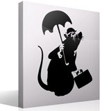 Vinilos Decorativos: Rata con paraguas de Banksy 3