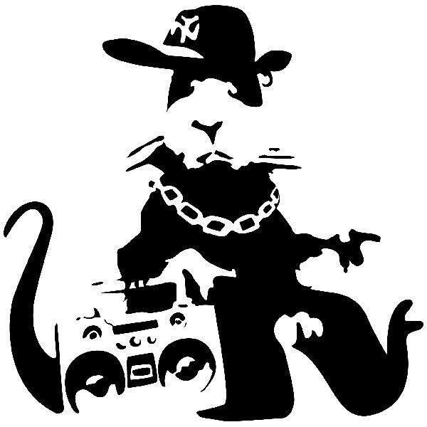 Vinilos Decorativos: Banksy NYC Gangster Rat
