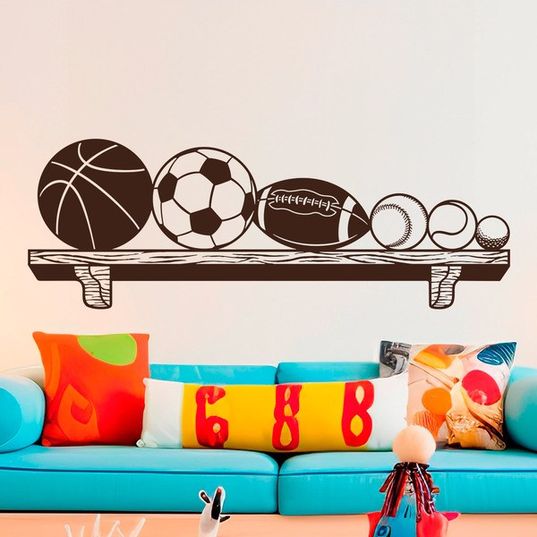 Vinilos Decorativos: Estantería con pelotas