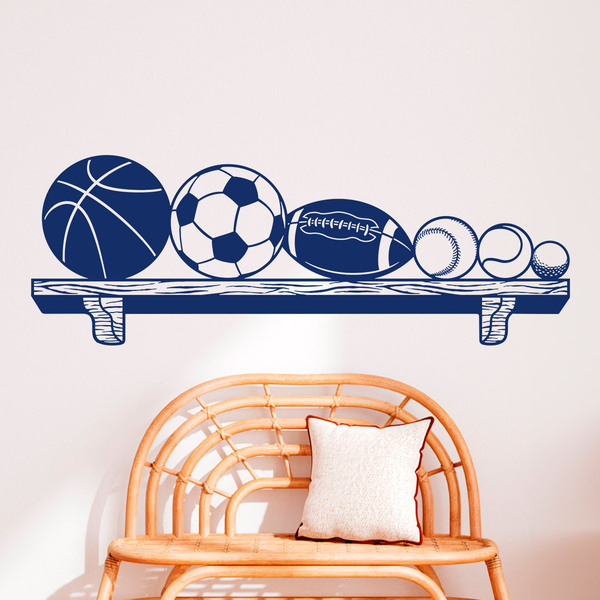 Vinilos Decorativos: Estantería con pelotas