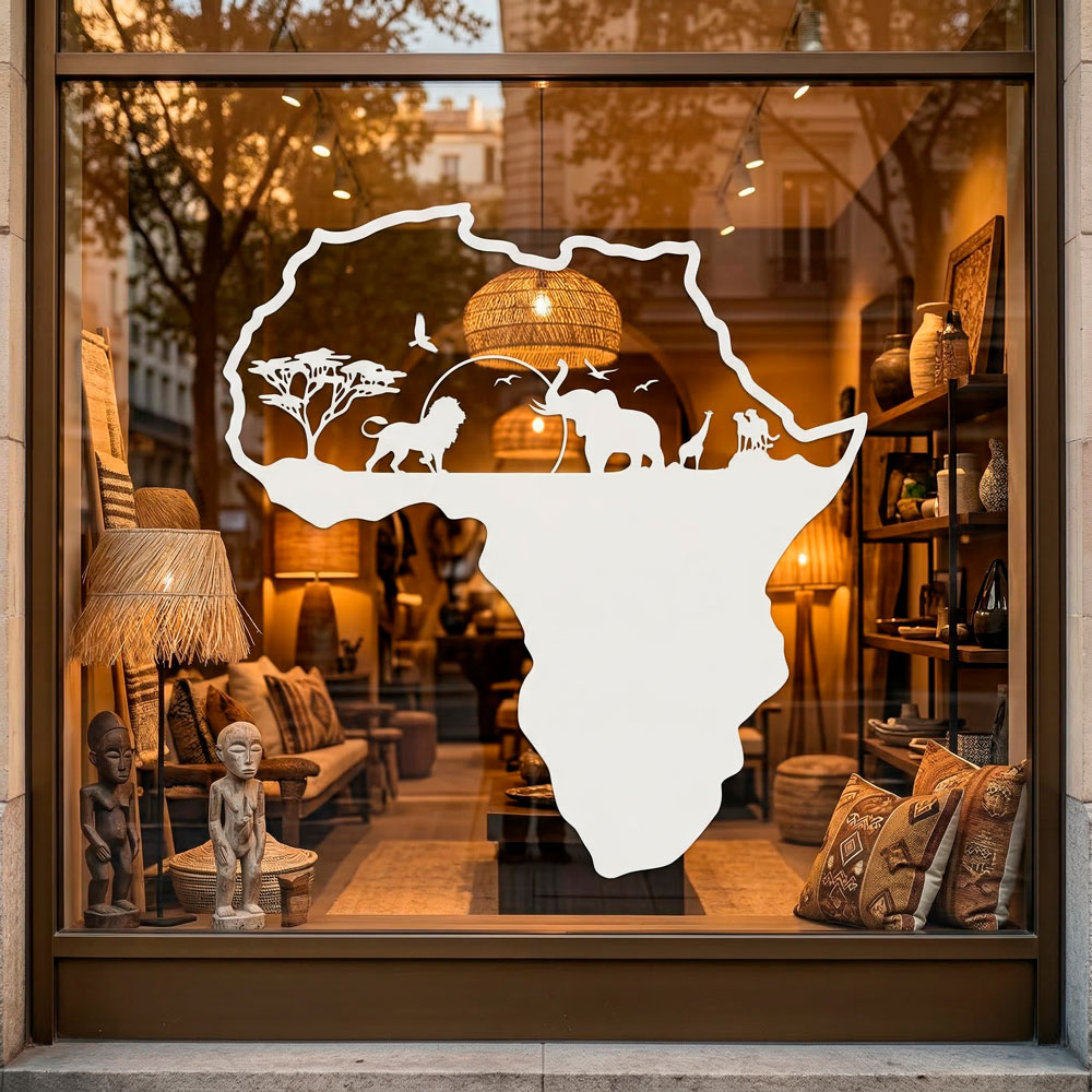 Silueta &Aacute;frica Skyline Animales 6