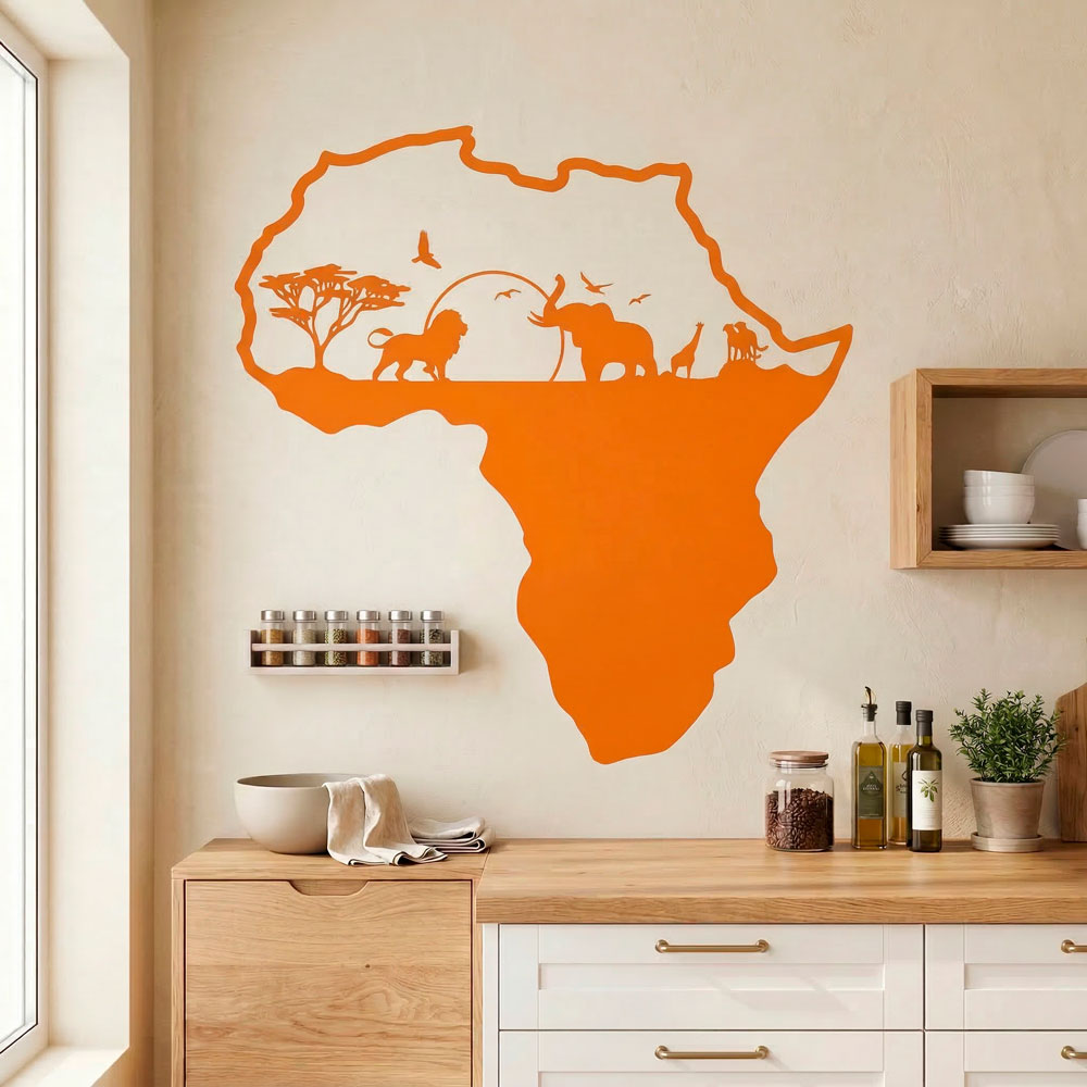 Silueta &Aacute;frica Skyline Animales 10