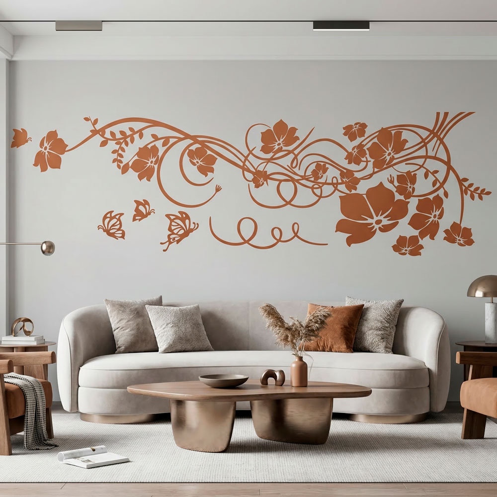 Vinilos Decorativos: Gran Floral con Mariposas