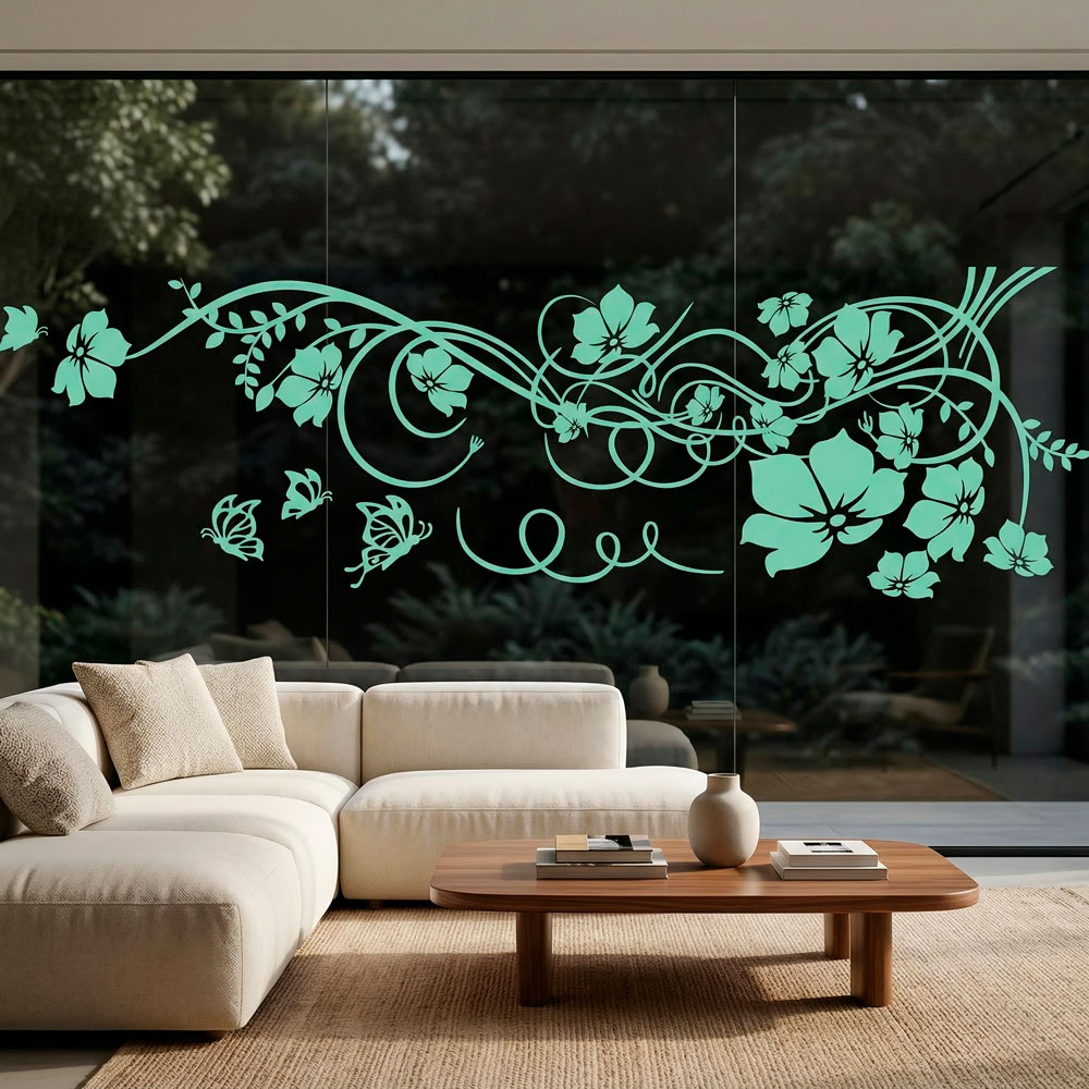 Vinilos Decorativos: Gran Floral con Mariposas