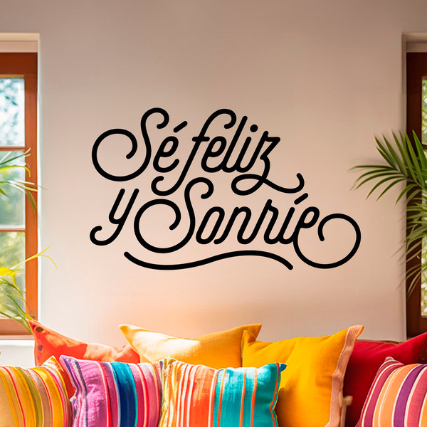 Vinilos Decorativos: Sé feliz y sonríe