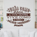 Vinilos Decorativos: Sueña como si fueras a vivir siempre... 3