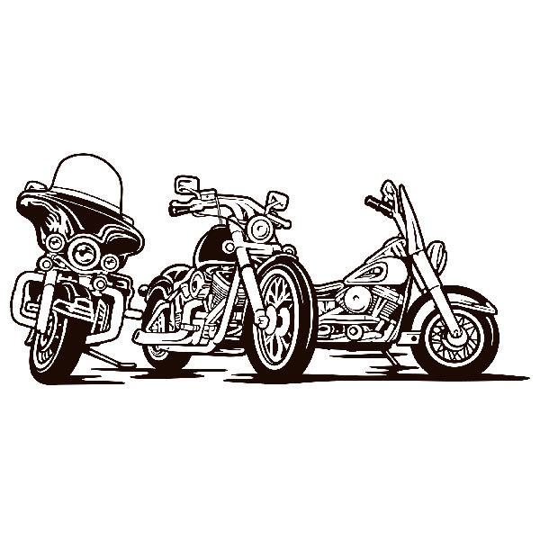 Vinilos Decorativos: 3 Motos Harley aparcadas