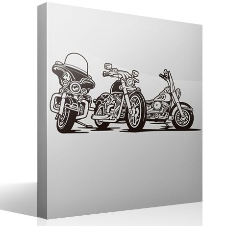 Vinilos Decorativos: 3 Motos Harley aparcadas