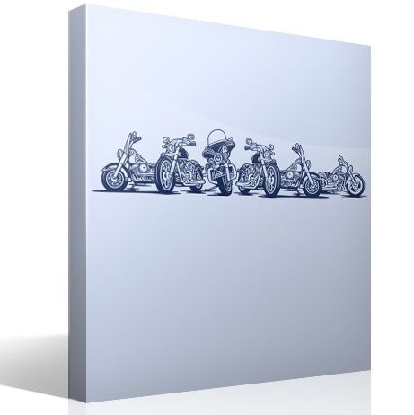 Vinilos Decorativos: 6 Motos Harley aparcadas