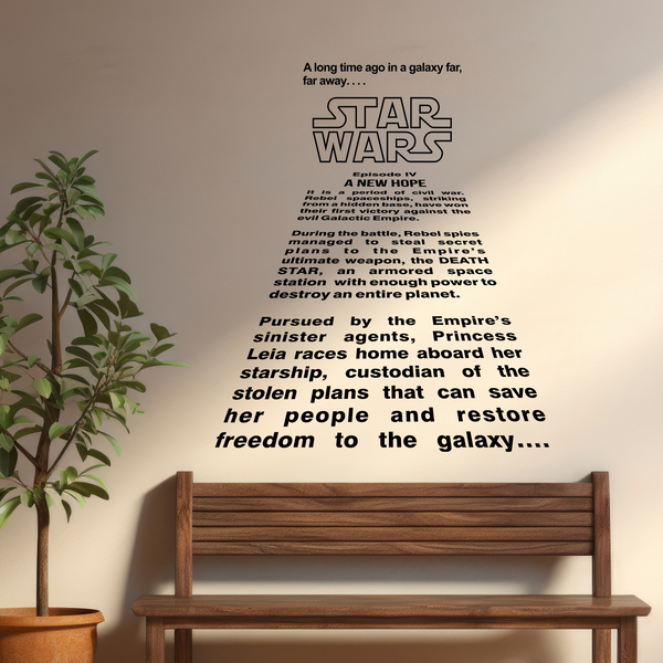 Vinilos Decorativos: Texto Intro Star Wars
