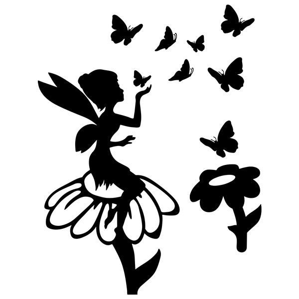 Vinilos Infantiles: Campanilla, Flores y Mariposas