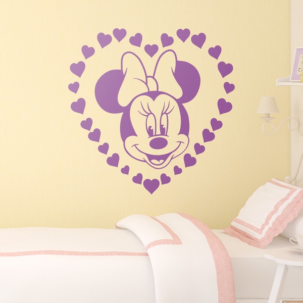 Vinilos Infantiles: Minnie Mouse y corazones