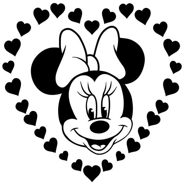 Vinilos Infantiles: Minnie Mouse y corazones