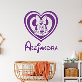 Vinilos Infantiles: Corazón Minnie Mouse personalizado 2