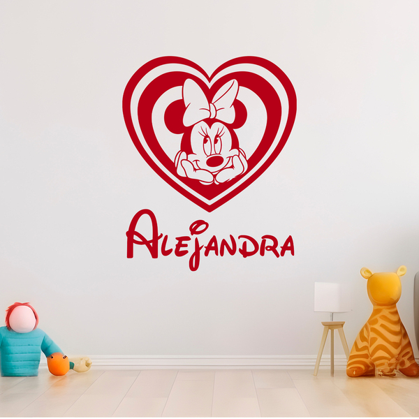 Vinilos Infantiles: Corazón Minnie Mouse personalizado