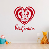 Vinilos Infantiles: Corazón Minnie Mouse personalizado 3