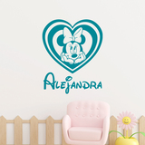 Vinilos Infantiles: Corazón Minnie Mouse personalizado 4