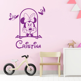 Vinilos Infantiles: Minnie en la ventana personalizada 3