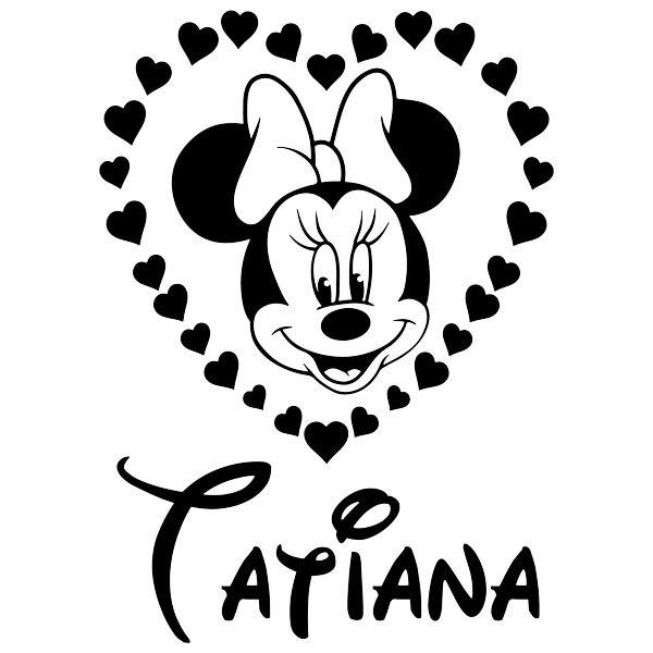 Vinilos Infantiles: Corazón personalizado de Minnie