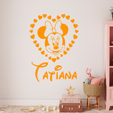 Vinilos Infantiles: Corazón personalizado de Minnie 3
