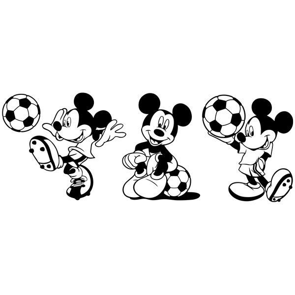 Vinilos Infantiles: Tríptico Mickey Mouse Futbolista