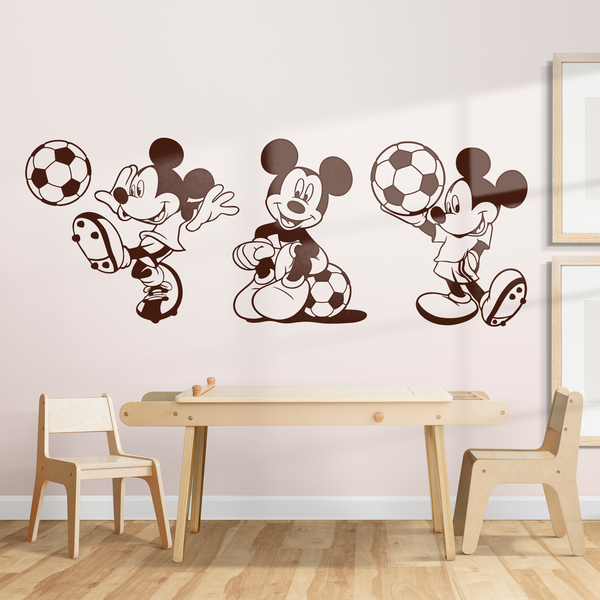 Vinilos Infantiles: Tríptico Mickey Mouse Futbolista