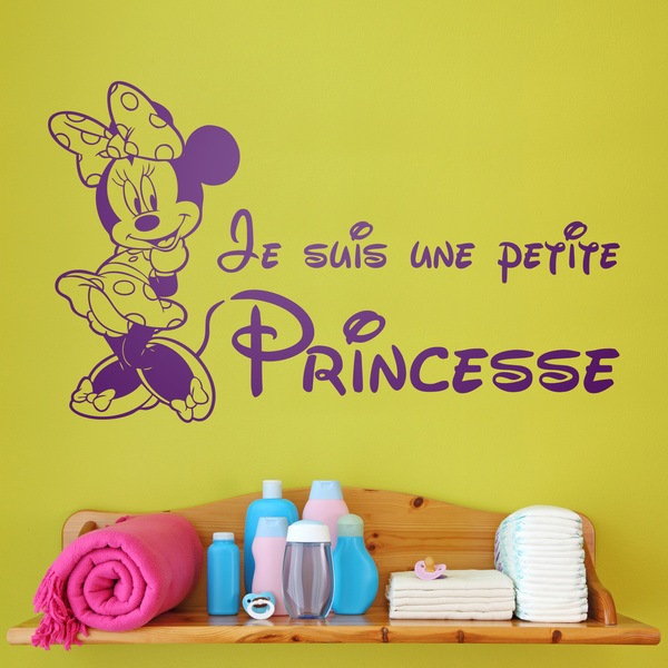 Vinilos Infantiles: Minnie, Je suis une petite princesse