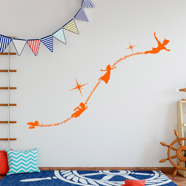 Vinilos Infantiles: Tipográfico Peter Pan en italiano
