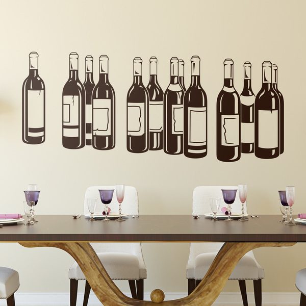 Vinilos Decorativos: Botellas de vino tinto