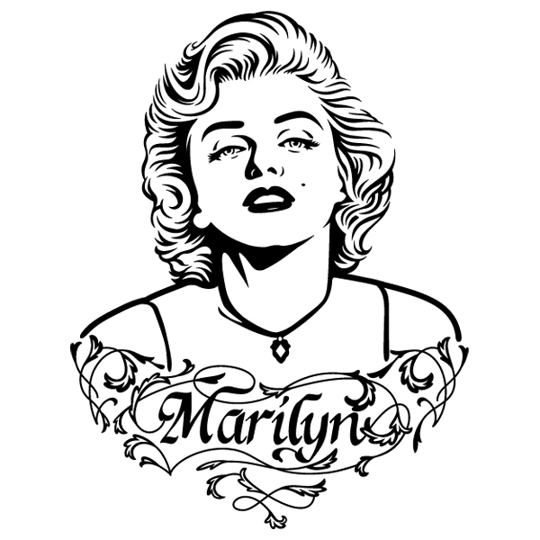 Vinilos Decorativos: Marilyn Monroe Ornamentos y texto