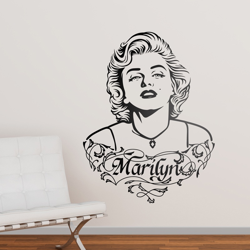 Vinilos Decorativos: Marilyn Monroe Ornamentos y texto