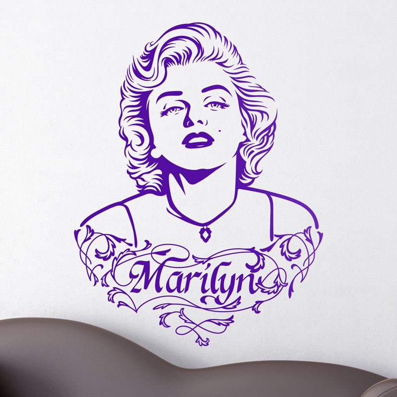 Vinilos Decorativos: Marilyn Monroe Ornamentos y texto