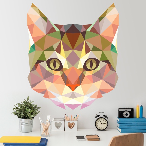 Vinilos Decorativos: Cabeza de Gato Origami