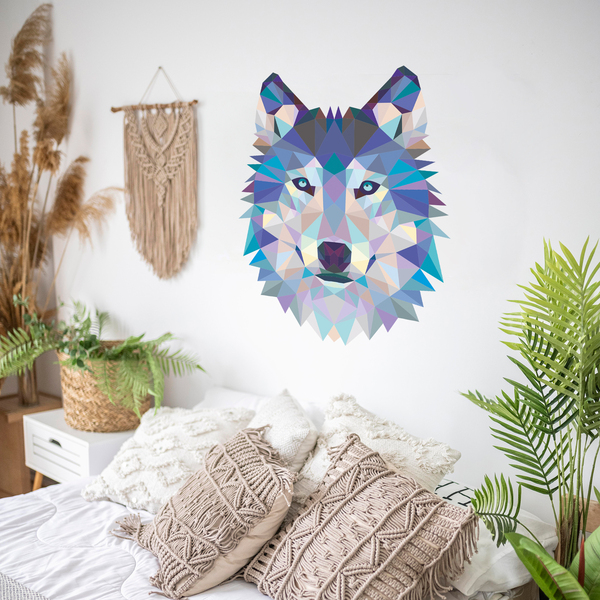 Vinilos Decorativos: Cabeza de Lobo Origami