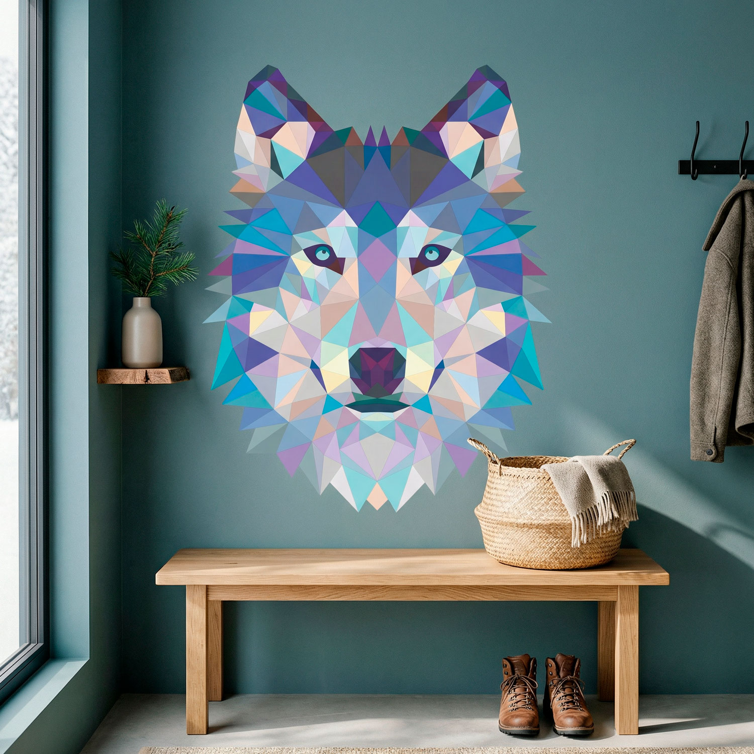Vinilos Decorativos: Cabeza de Lobo Origami