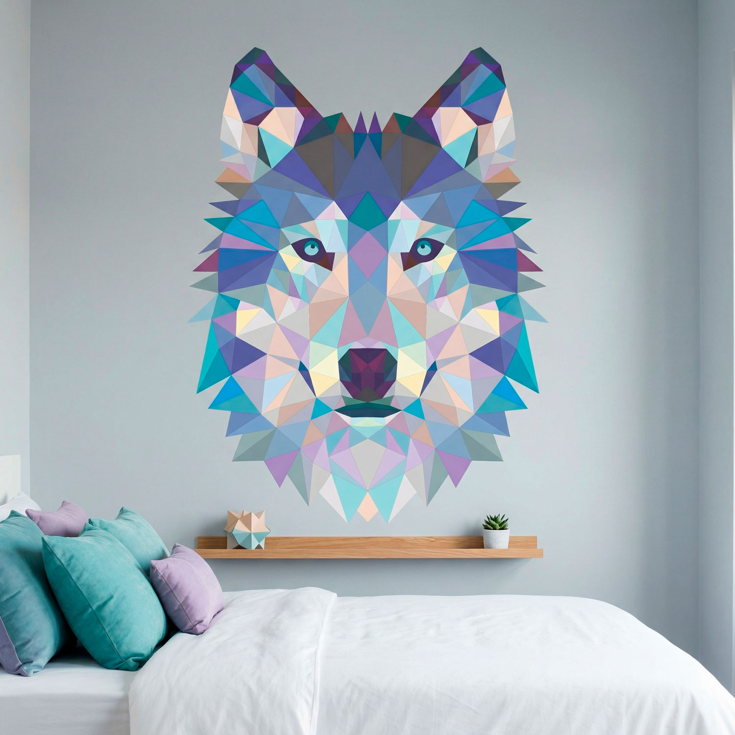 Vinilos Decorativos: Cabeza de Lobo Origami