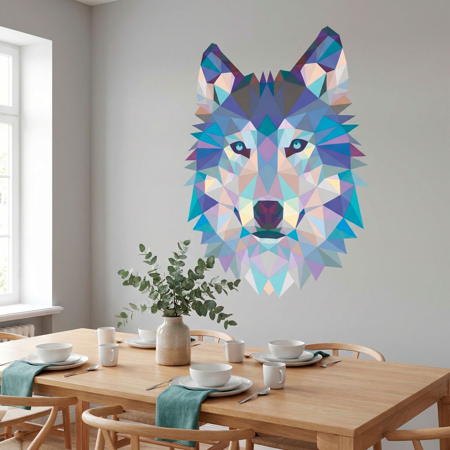 Vinilos Decorativos: Cabeza de Lobo Origami