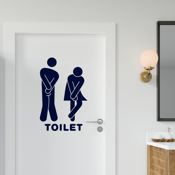 Vinilos Decorativos: Iconos graciosos baño toilet